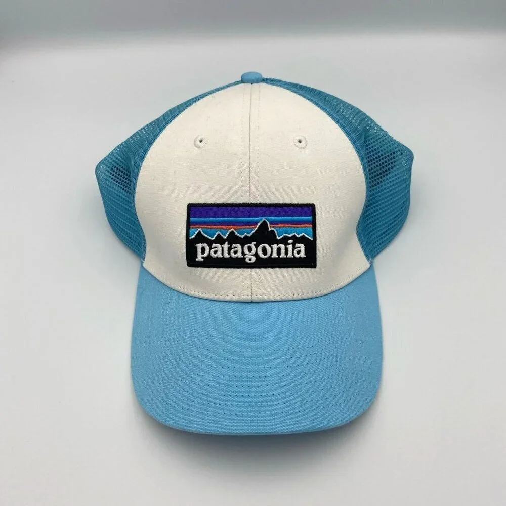 Patagonia Hat Cap Snap Back Trucker Mesh Adjustable Blue White Outdoor - Picture 1 of 5